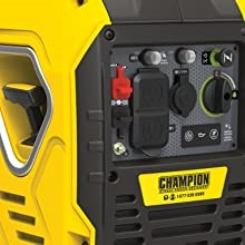 Champion-2000-Watt-gas-generator-inverter-covered-outlets